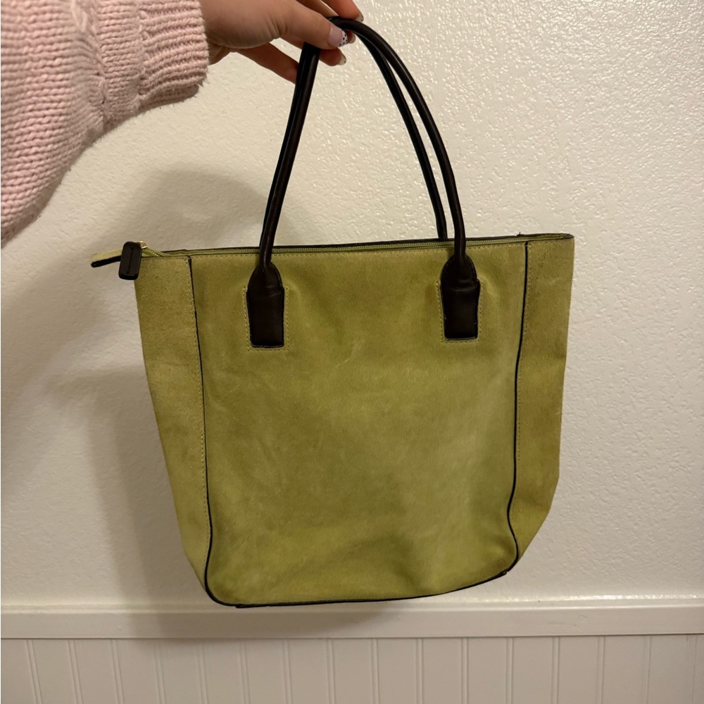 Green Suede Tote Bag